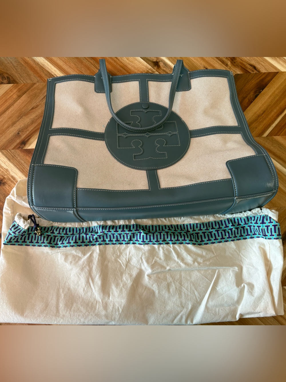 Tory Burch Ella Canvas Tote with Logo Medallion